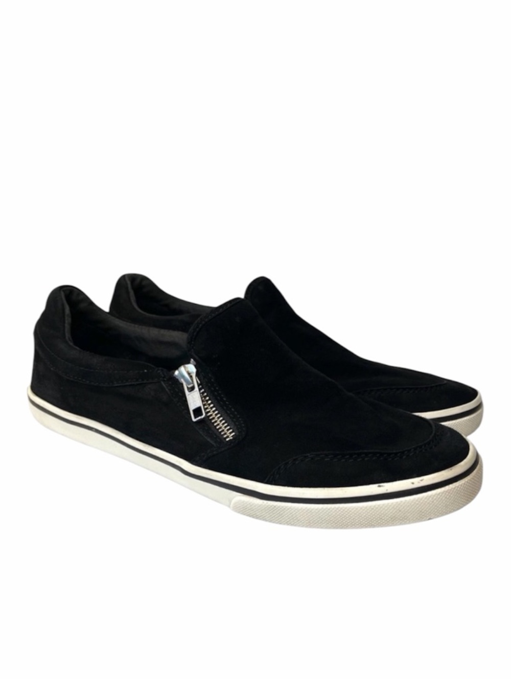 Lauren Ralph Lauren Black Suede Slip-On Sneakers with Side Zippers Women’s 8.5B
